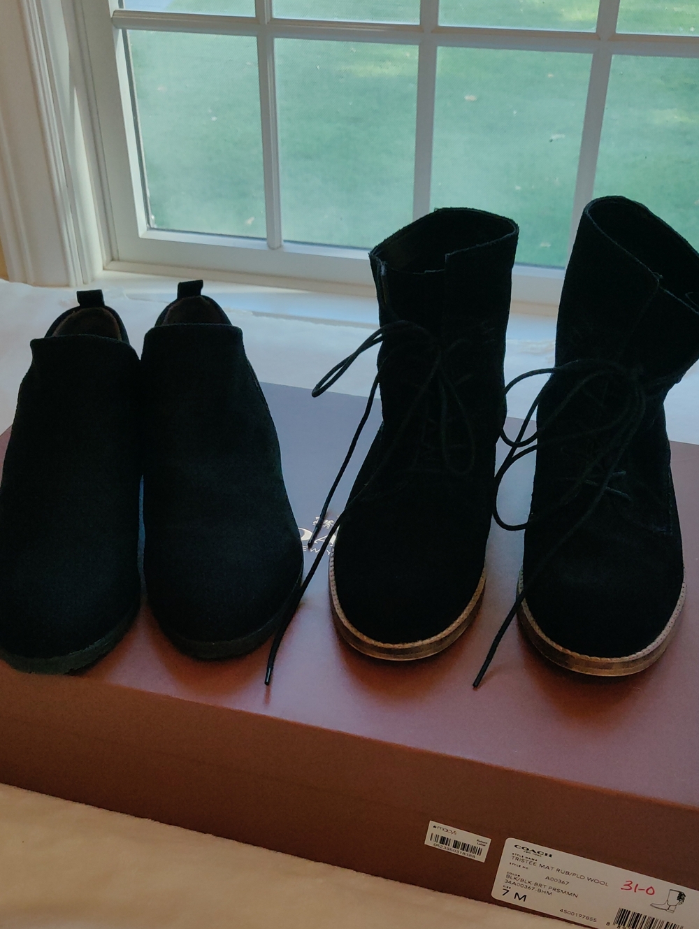Women's Black Suede Lace-Up Boots  And Slip On Boots